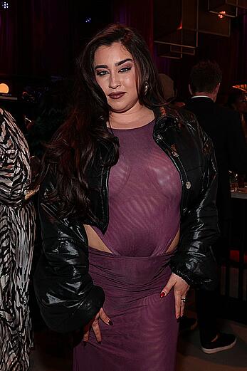 Lauren Jauregui braless in sheer dress at The Hollywood Reporter and Spotify Golden Week Nominees Night