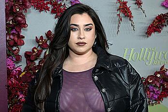Lauren Jauregui braless in sheer dress at The Hollywood Reporter and Spotify Golden Week Nominees Night