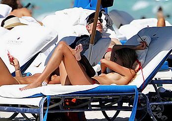 Lauren Stoner caught topless on the South Beach
