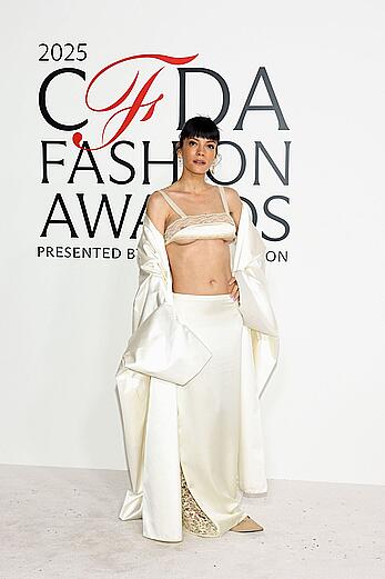 Lily Allen underboob and areola slip at 2025 CFDA Awards at The American Museum of Natural History