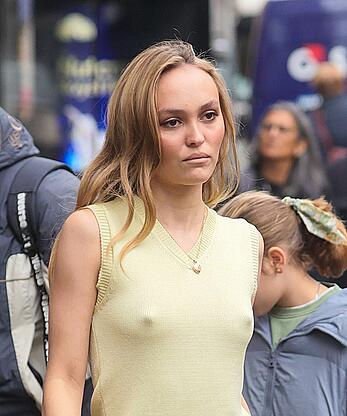 Lily Rose Depp pokies while Leaving Global Studios, Heart Breakfast Show in London