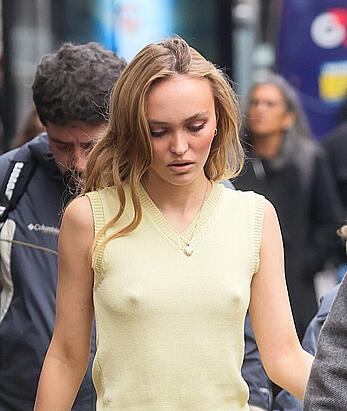 Lily Rose Depp pokies while Leaving Global Studios, Heart Breakfast Show in London