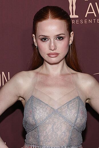 Madelaine Petsch braless in see through dress at The Actors Night hosted by The Actor Awards and Elle in LA