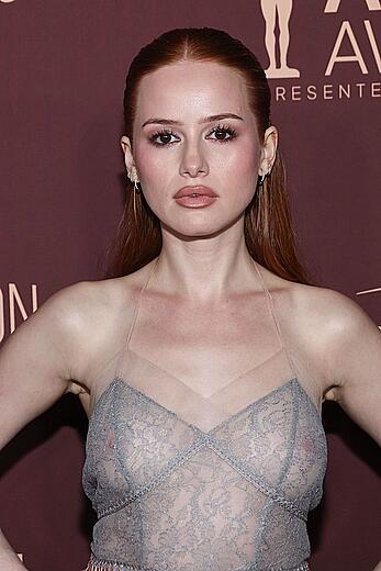 Madelaine Petsch braless in see through dress at The Actors Night hosted by The Actor Awards and Elle in LA
