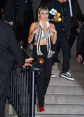 Miley Cyrus nipple slip outside the Bowery Hotel in New York