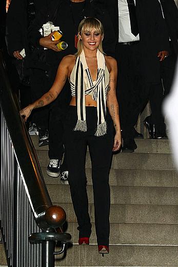 Miley Cyrus nipple slip outside the Bowery Hotel in New York