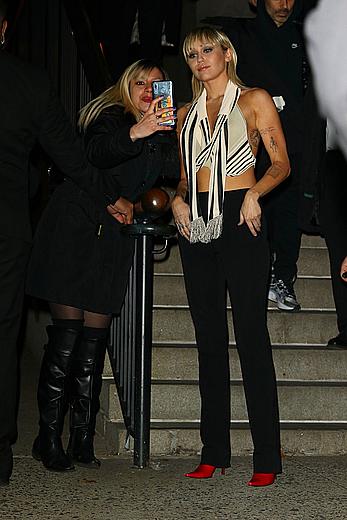 Miley Cyrus nipple slip outside the Bowery Hotel in New York