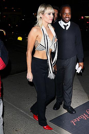 Miley Cyrus nipple slip outside the Bowery Hotel in New York