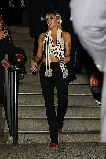 Miley Cyrus nipple slip outside the Bowery Hotel in New York
