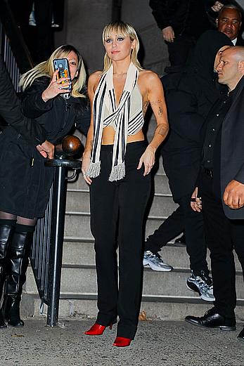 Miley Cyrus nipple slip outside the Bowery Hotel in New York