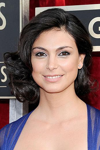 Morena Baccarin shows sexy cleavage at 20th Annual Screen Actors Guild Awards at The Shrine Auditorium in Los Angeles