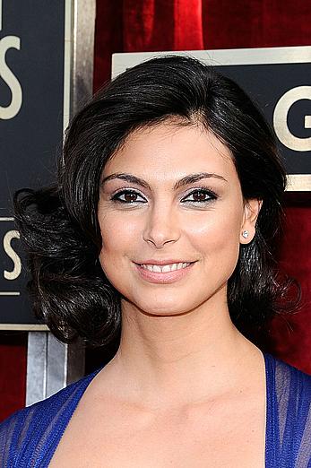 Morena Baccarin shows sexy cleavage at 20th Annual Screen Actors Guild Awards at The Shrine Auditorium in Los Angeles