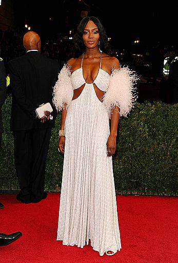 Naomi Campbell sexy cleavage at 2014 Costume Institute Benefit Metropolitan Museum of Art