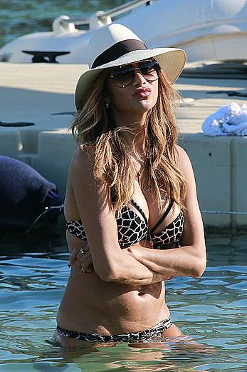 Nicole Scherzinger in bikini on a beach in Mykonos