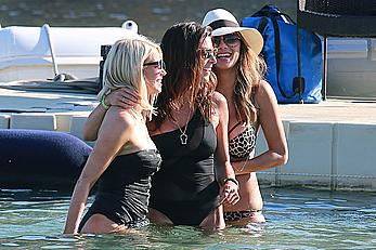 Nicole Scherzinger in bikini on a beach in Mykonos