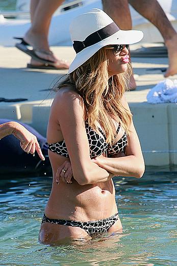 Nicole Scherzinger in bikini on a beach in Mykonos