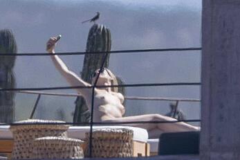 Olivia Wilde soaking up in the sun topless in Mexico - February 11, 2026