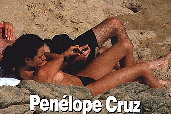 Penelope Cruz  sunbathing topless paparazzi shots