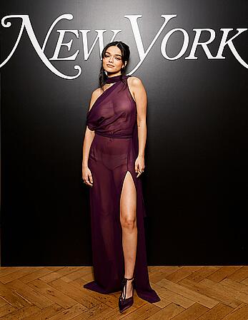 Rachel Zegler in sheer dress at New York Magazine’s The Culturati 50 Party in NYC