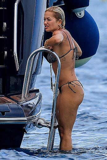 Rita Ora & Lady Mary Charteris in bikini on a yacht in Ibiza - August 11, 2026