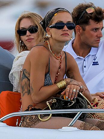 Rita Ora & Lady Mary Charteris in bikini on a yacht in Ibiza - August 11, 2026