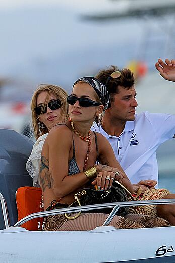 Rita Ora & Lady Mary Charteris in bikini on a yacht in Ibiza - August 11, 2026
