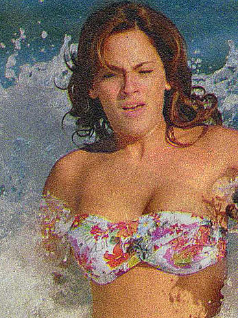 Argentina model Rocio Gancedo falls out of her bikini in Mar del Plata