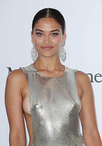 Shanina Shaik sideboob at amfAR's 24th Cinema Against AIDS Gala in Cannes