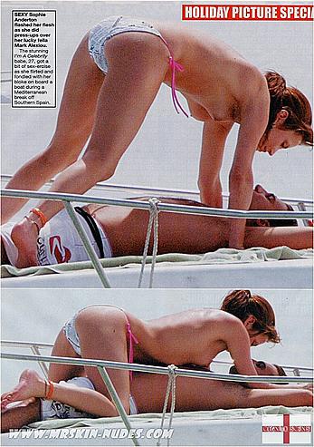 Sophie Anderton topless on a yacht
