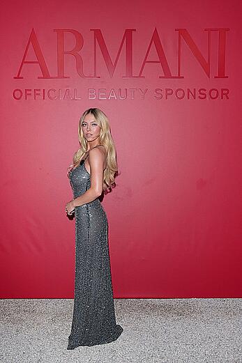 Sydney Sweeney braless in sheer dress at Armani Beauty Dinner at 83rd Venice Film Festival - September 03, 2026