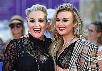 Tallia Storm in sheer bra attends the Off The Rails World premiere at Odeon Luxe Leicester Square in London