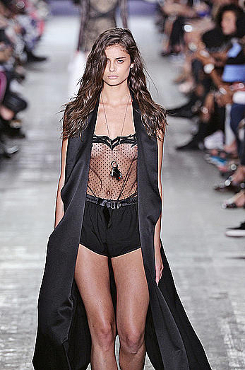 Taylor Marie Hill see through dressed at Alexander Wang Spring 2017 Show at NY Fashion Week