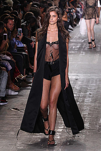 Taylor Marie Hill see through dressed at Alexander Wang Spring 2017 Show at NY Fashion Week