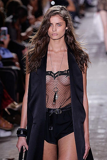 Taylor Marie Hill see through dressed at Alexander Wang Spring 2017 Show at NY Fashion Week