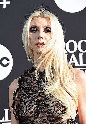 Taylor Momsen braless in sheer dress at 2025 Rock & Roll Hall of Fame Induction Ceremony