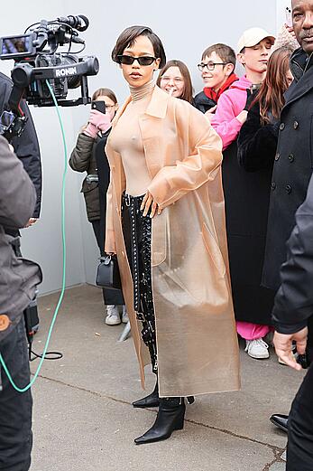 Taylor Russell pokies at Loewe Menswear Fall-Winter 2023-2024 show in Paris