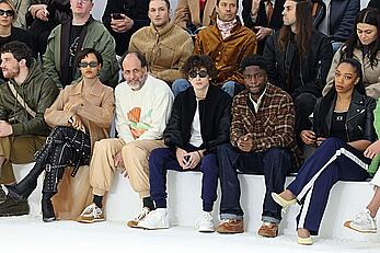 Taylor Russell pokies at Loewe Menswear Fall-Winter 2023-2024 show in Paris
