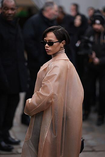 Taylor Russell pokies at Loewe Menswear Fall-Winter 2023-2024 show in Paris