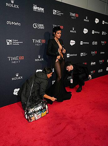 Teyana Taylor braless at Time 100 Next Gala in New York