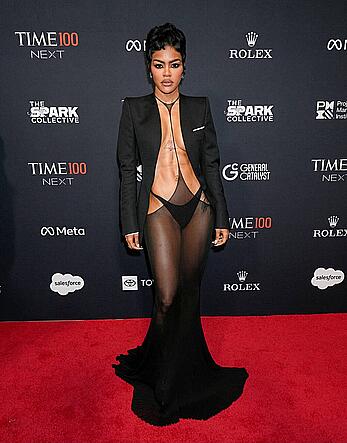 Teyana Taylor braless at Time 100 Next Gala in New York