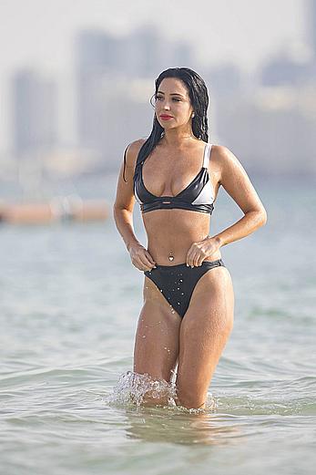 Tulisa Contostavlos in sexy bikini candids in Dubai