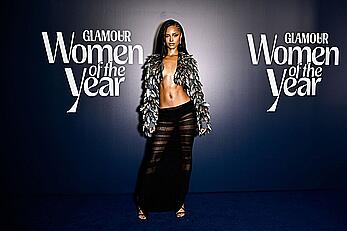 Tyla braless shows her sexy tum at the Glamour Women of the Year Awards in London