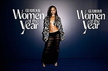 Tyla braless shows her sexy tum at the Glamour Women of the Year Awards in London