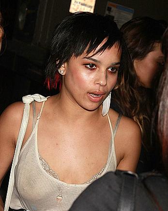 Zoe Kravitz in see through top